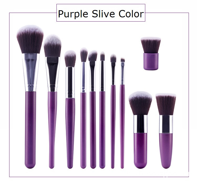 Purple Slive Makeup Brush Set Color