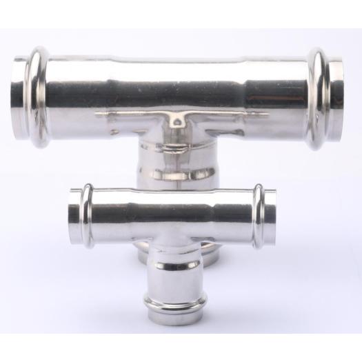 V Profile Stainless Steel Tee Press Pipe Fitting