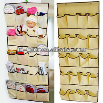 20 pocket Non-woven wall hanging shoe bag/shoes hanging pocket