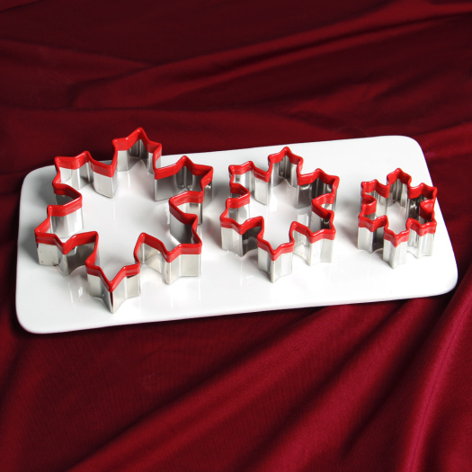 3pcs snow flake shaped cookie cutter set