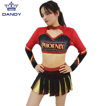 Custom youth gold comp cheer uniforms