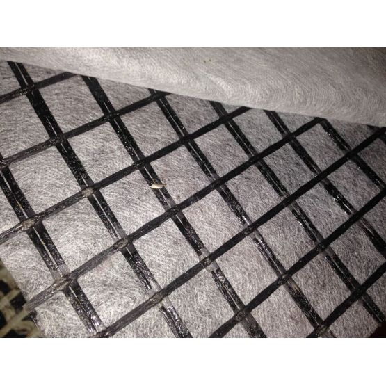 Fiberglass Geogrid Composite With Geotextile By Glue