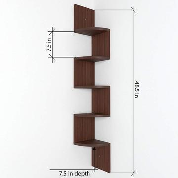 Zigzag Corner Wall Mount Shelf Unit