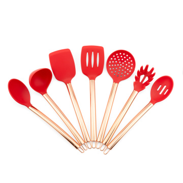 Garwin silicone kitchenware set with copper plated handles