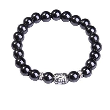 Natural Magnetic 8MM Gemstone Buddhism Prayer Beads Bracelet Buddha Jewelry