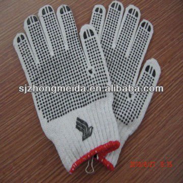 pvc dotted cotton safety knitted work glove