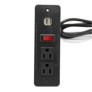 2 Sockets and USB Ports Recessed Power Strip