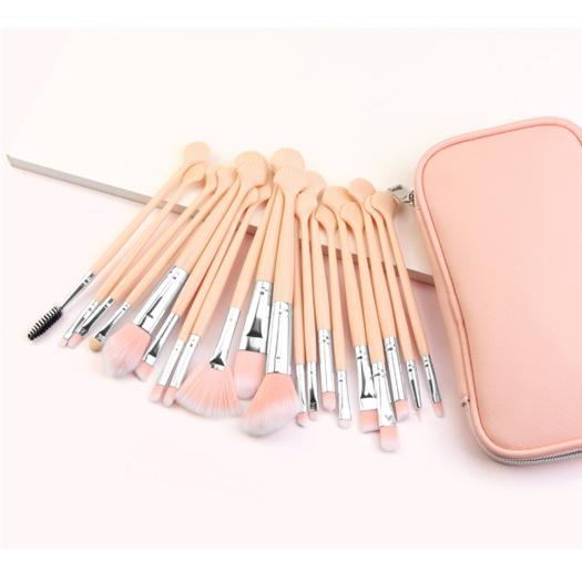 20 Pink Shell  Makeup Brushes Set