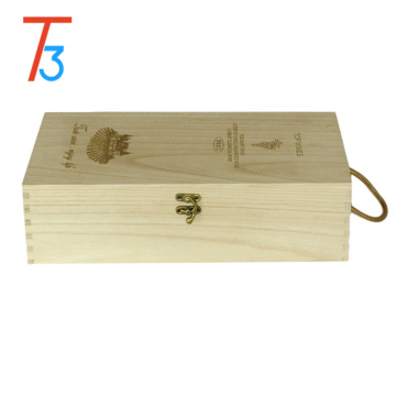Quality storage box printing wood pine wine bottle box