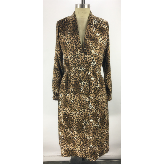new fashion leopard printed long length ladies dress