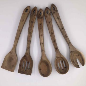 Acacia wood cooking utensils set