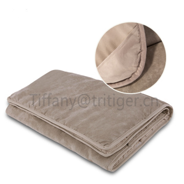 High quality suede material khaki color mattress for folding bed