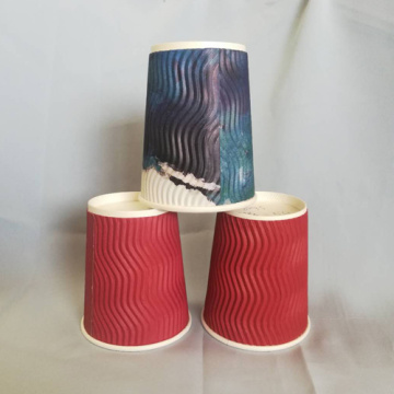 Ripple Kraft Paper Coffee Cups Double Wall 10OZ