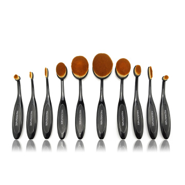 10pc toothbrush shape oval brush set with box