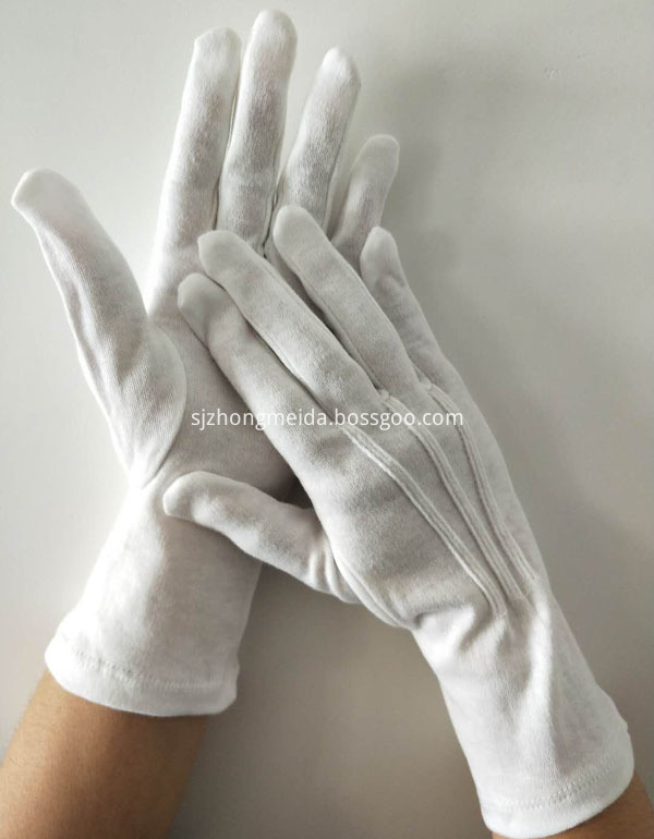 Long Wristed White Cotton Gloves