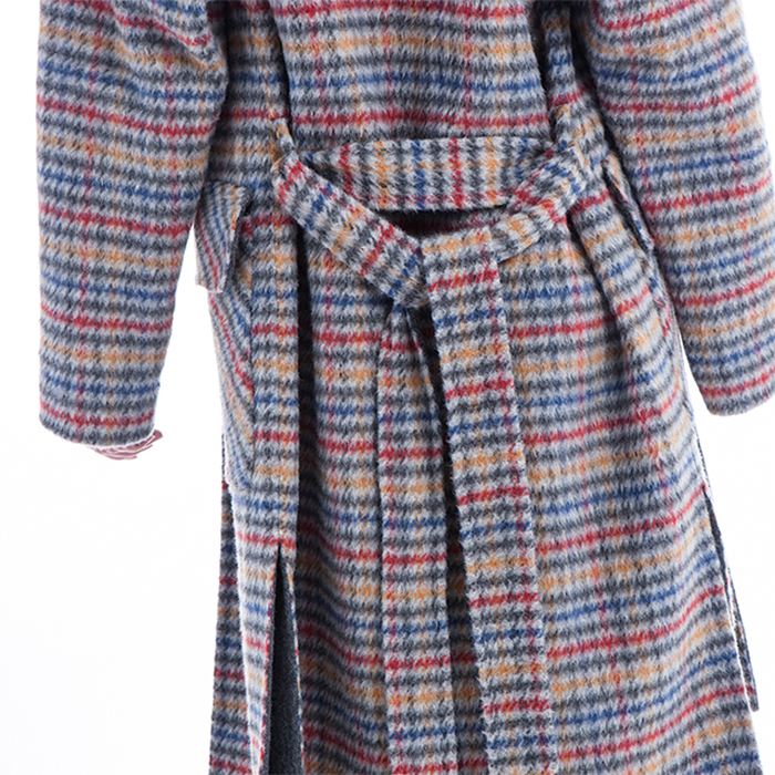 Coloured Plaid Oh cashmere overcoat back