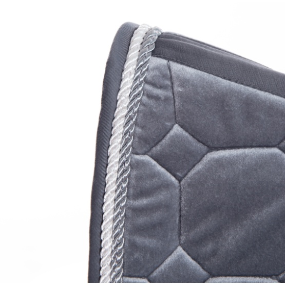 High quality velour quilted saddle pad with cord