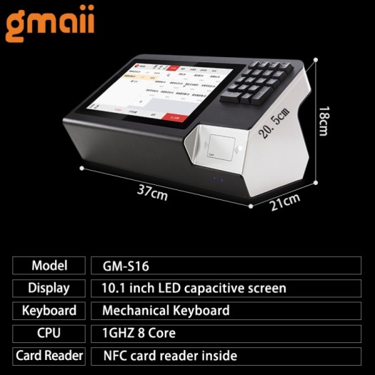 Retail Pos terminal with NFC and keyboard