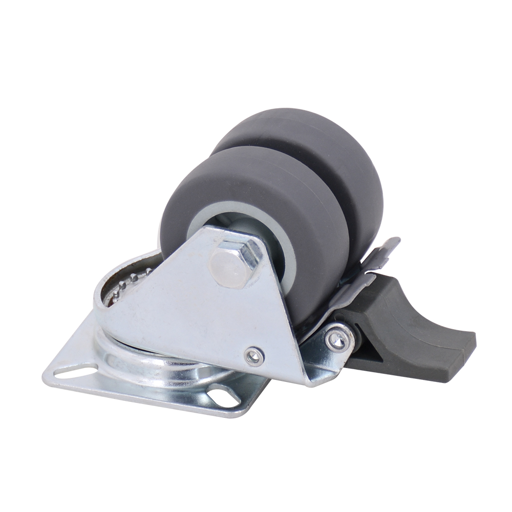 Gray 2 Inch Double Wheel Caster