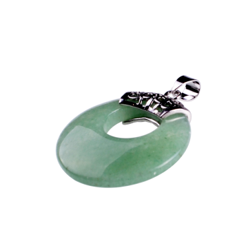 Womens Fashion Coin Green Aventurine Pendant Necklace Sweater Chain Jewelry