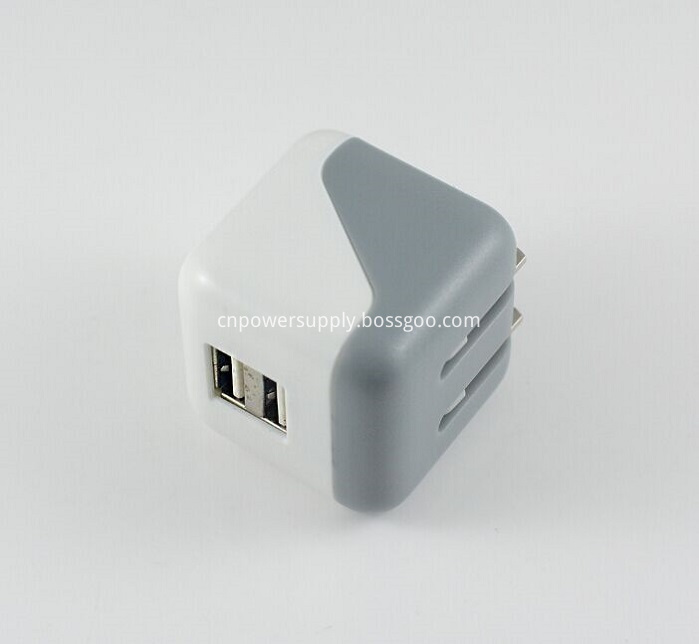 Foldable Dual USB Mini Travel Charger