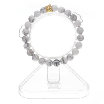 Fshion 8MM Round Beads Golden Crown White Pine Bracelet Wholesale