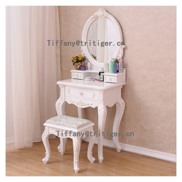 European style girl white dressing table wooden bedroom dresser