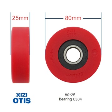 Red Step Roller for Xizi OTIS Escalators 80*25*6304