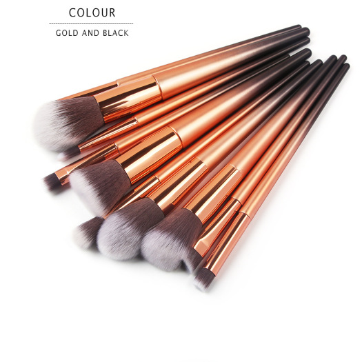 10 Pcs Graduated Color Makeup Brushes Set