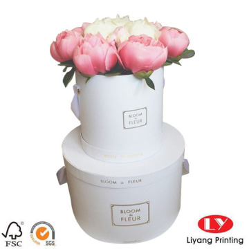White Round Flower Box Luxury with Lid
