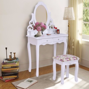 Modern Furniture Wood 4 drawers Make-Up Vanity Table mirror make up table
