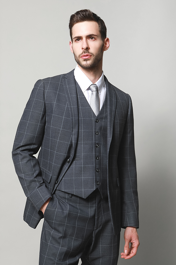 MEN'S SUITS WITH WOOL TOUCH FEEL