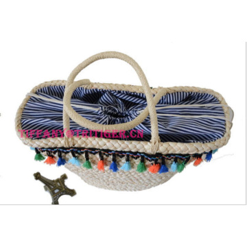 Very popular corn husk natural straw beach bag