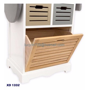 Ironing Board With Storage Cabinet Drawer Unit Folding For Laundry Iron Clothes Large Space Saving