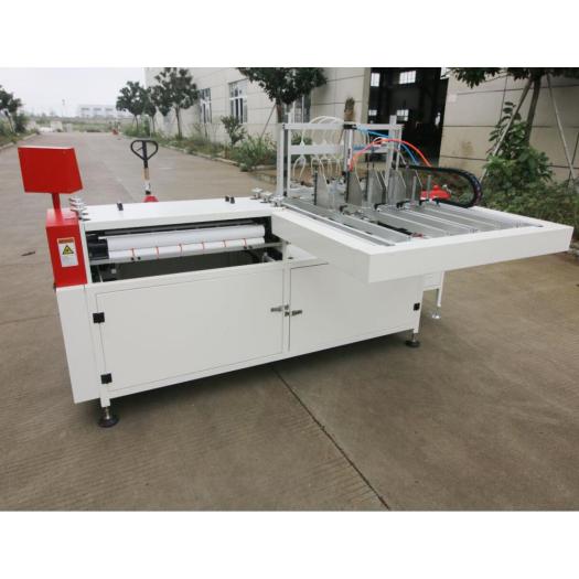 Double work position hardcover making machine