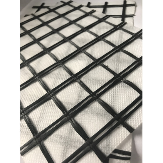 Composite PET Geogrid With Nonwoven Geotextile