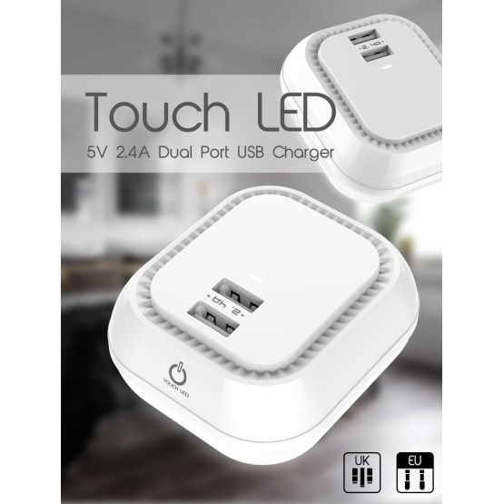 LED USB Charger For Phone 5V2.4A  Charger