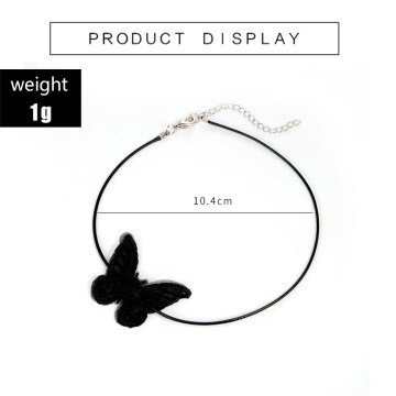 Black White Lace Butterfly Choker Cup Short Pendant Necklace for Girls Women