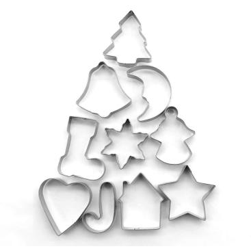 10 pcs Christmas Stainless steel Cookie cutter set