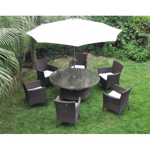Outdoor PE Rattan Plastic Dining Table and Chair