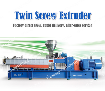 Double screw extruder for plastic