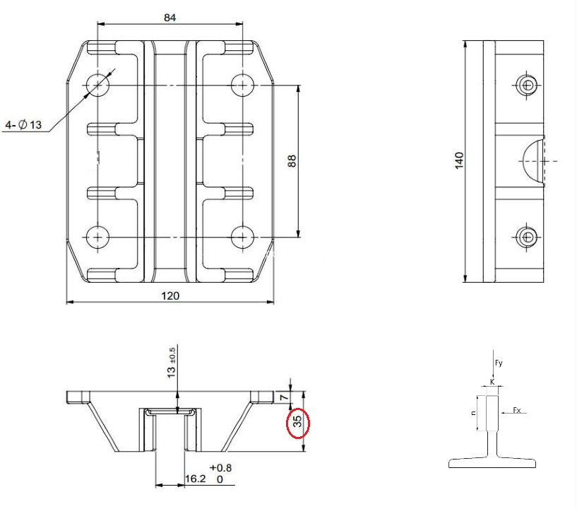 ThyssenKrupp Lift CWT Guide Shoe