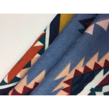 Polyester Spandex Hacci Brushed Print Fabric