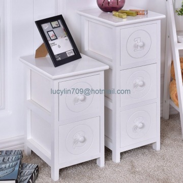 White Wooden Bedside Table Night Stand Bedroom Storage Modern Cabinet Drawer