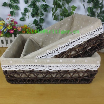 Decorative corn husk straw weave nesting Storage Basket Set