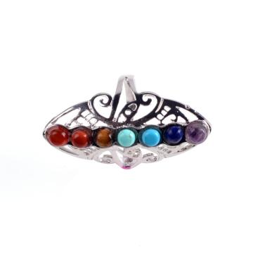 Natural 7 Chakra Gemstone Women Jewelry Ring