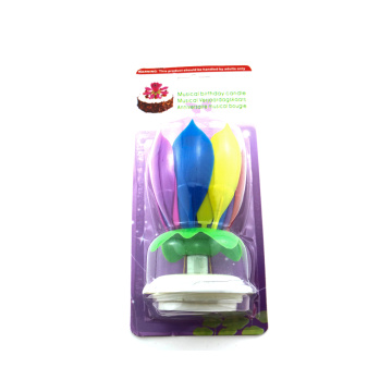 lotus shape music opening musical birthday flower candle