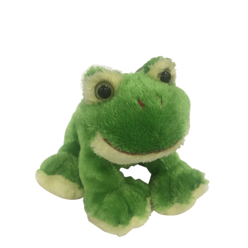 Crouching Green Plush Frog