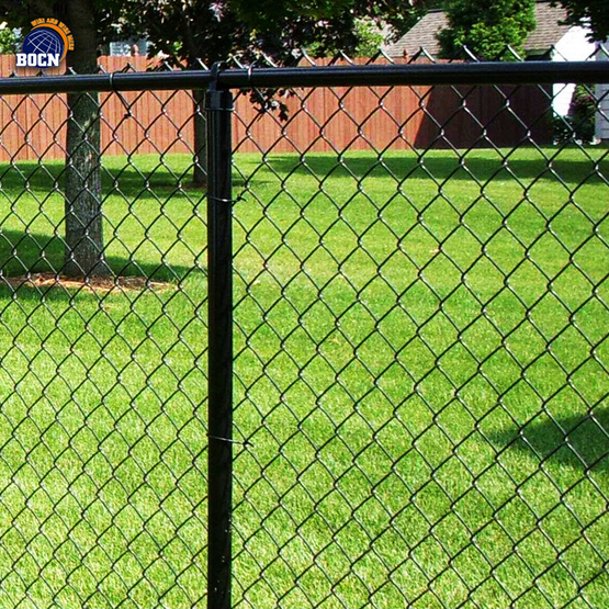 black vinyl coated chain link fence