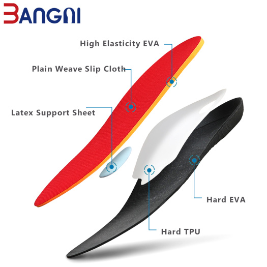 Red EVA arch support orthotic insoles shoes pad